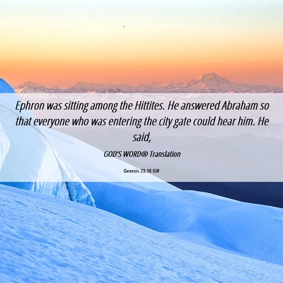 Picture 06 - Genesis 23:10 GW - Ephron was sitting among the Hittites. He - Bible Verse Picture