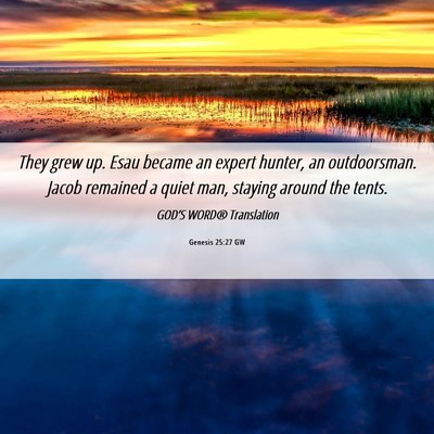 Picture 06 - Genesis 25:27 GW - They grew up. Esau became an expert hunter, an - Bible Verse Picture