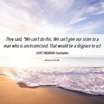 Picture 06 - Genesis 34:14 GW - They said, “We can’t do this. We can’t give - Bible Verse Picture