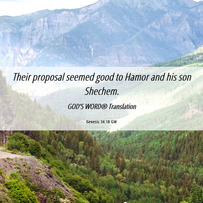 Picture 06 - Genesis 34:18 GW - Their proposal seemed good to Hamor and his son - Bible Verse Picture