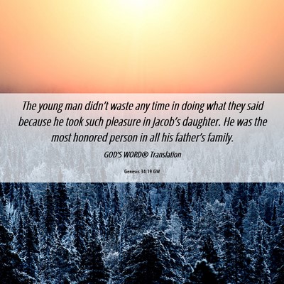 Picture 06 - Genesis 34:19 GW - The young man didn’t waste any time in doing - Bible Verse Picture