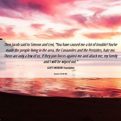 Picture 06 - Genesis 34:30 GW - Then Jacob said to Simeon and Levi, “You have - Bible Verse Picture