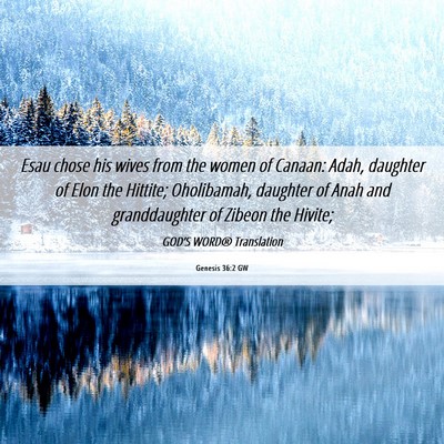 Picture 06 - Genesis 36:2 GW - Esau chose his wives from the women of Canaan: - Bible Verse Picture