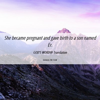 Picture 06 - Genesis 38:3 GW - She became pregnant and gave birth to a son named - Bible Verse Picture
