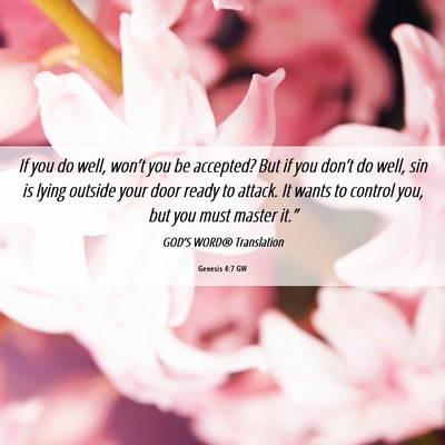 Picture 06 - Genesis 4:7 GW - If you do well, won’t you be accepted? But if - Bible Verse Picture