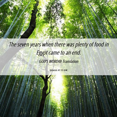 Picture 06 - Genesis 41:53 GW - The seven years when there was plenty of food in - Bible Verse Picture