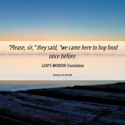 Picture 06 - Genesis 43:20 GW - “Please, sir,” they said, “we came here to - Bible Verse Picture