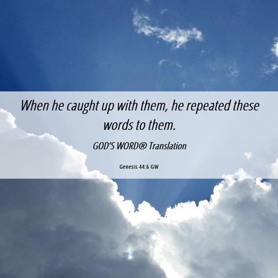 Picture 06 - Genesis 44:6 GW - When he caught up with them, he repeated these - Bible Verse Picture