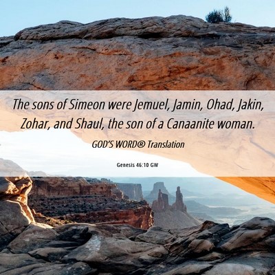 Picture 06 - Genesis 46:10 GW - The sons of Simeon were Jemuel, Jamin, Ohad, - Bible Verse Picture
