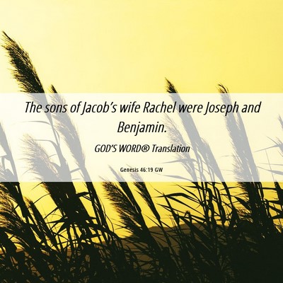 Picture 06 - Genesis 46:19 GW - The sons of Jacob’s wife Rachel were Joseph and - Bible Verse Picture