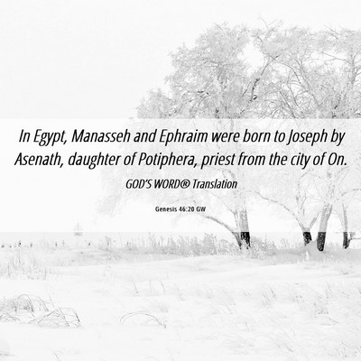 Picture 06 - Genesis 46:20 GW - In Egypt, Manasseh and Ephraim were born to - Bible Verse Picture