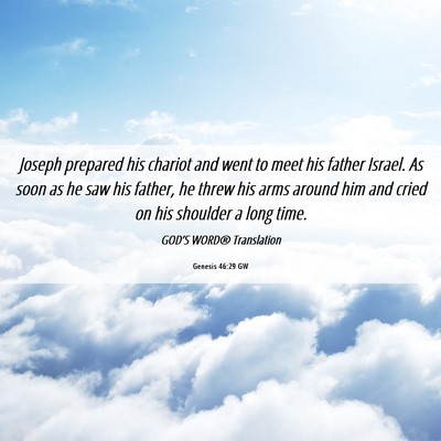 Picture 06 - Genesis 46:29 GW - Joseph prepared his chariot and went to meet his - Bible Verse Picture