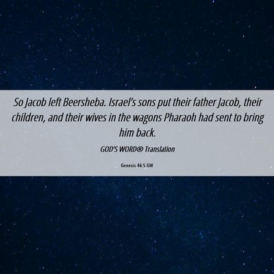 Picture 06 - Genesis 46:5 GW - So Jacob left Beersheba. Israel’s sons put - Bible Verse Picture