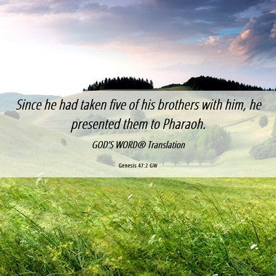 Picture 06 - Genesis 47:2 GW - Since he had taken five of his brothers with him, - Bible Verse Picture