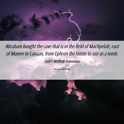 Picture 06 - Genesis 49:30 GW - Abraham bought the cave that is in the field of - Bible Verse Picture
