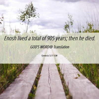 Picture 06 - Genesis 5:11 GW - Enosh lived a total of 905 years; then he - Bible Verse Picture