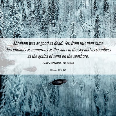 Picture 06 - Hebrews 11:12 GW - Abraham was as good as dead. Yet, from this man - Bible Verse Picture
