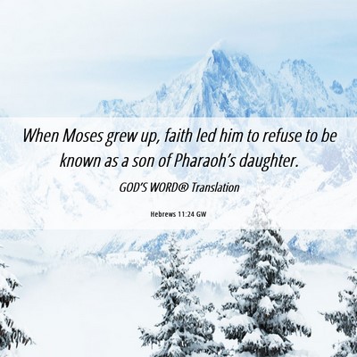 Picture 06 - Hebrews 11:24 GW - When Moses grew up, faith led him to refuse to be - Bible Verse Picture