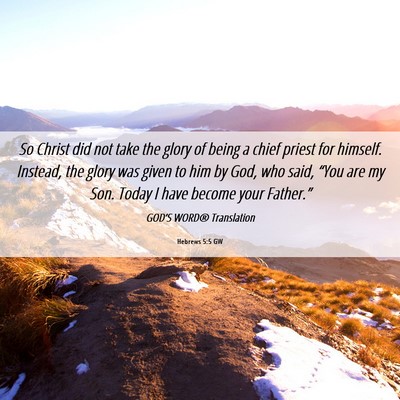 Picture 06 - Hebrews 5:5 GW - So Christ did not take the glory of being a chief - Bible Verse Picture