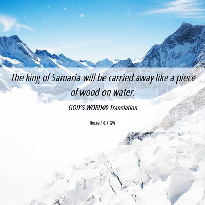 Picture 06 - Hosea 10:7 GW - The king of Samaria will be carried away like a - Bible Verse Picture