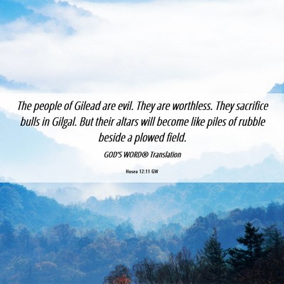 Picture 06 - Hosea 12:11 GW - The people of Gilead are evil. They are - Bible Verse Picture