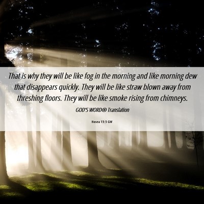 Picture 06 - Hosea 13:3 GW - That is why they will be like fog in the morning - Bible Verse Picture