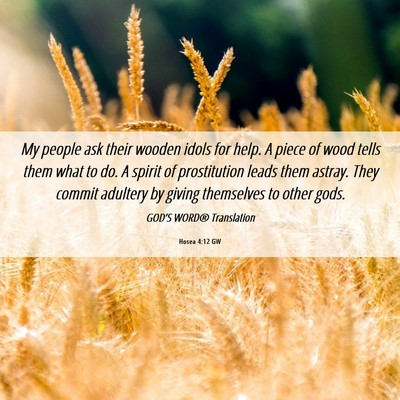 Picture 06 - Hosea 4:12 GW - My people ask their wooden idols for help. A - Bible Verse Picture