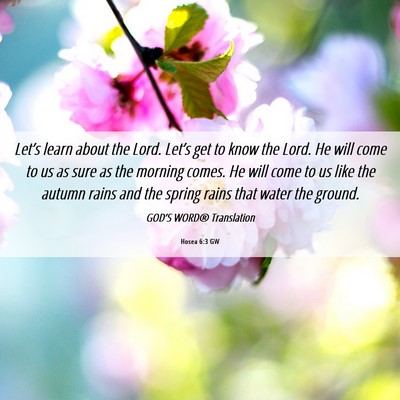 Picture 06 - Hosea 6:3 GW - Let’s learn about the Lord. Let’s get to know - Bible Verse Picture