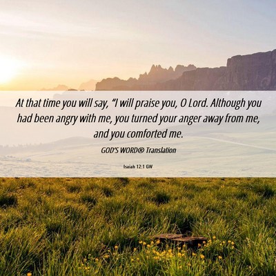 Picture 06 - Isaiah 12:1 GW - At that time you will say, “I will praise you, - Bible Verse Picture