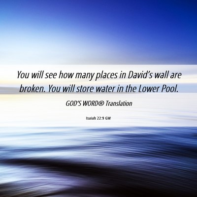 Picture 06 - Isaiah 22:9 GW - You will see how many places in David’s wall - Bible Verse Picture