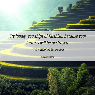 Picture 06 - Isaiah 23:14 GW - Cry loudly, you ships of Tarshish, because your - Bible Verse Picture