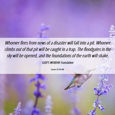Picture 06 - Isaiah 24:18 GW - Whoever flees from news of a disaster will fall - Bible Verse Picture