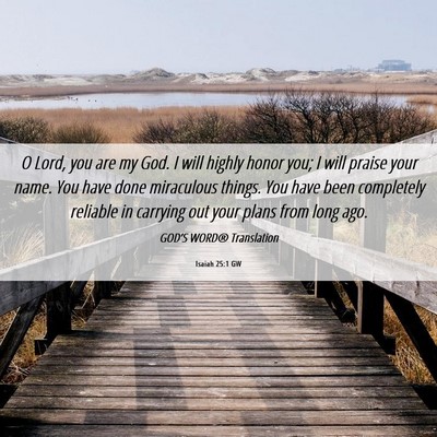 Picture 06 - Isaiah 25:1 GW - O Lord, you are my God. I will highly honor you; - Bible Verse Picture