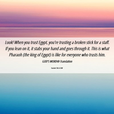Picture 06 - Isaiah 36:6 GW - Look! When you trust Egypt, you’re trusting a - Bible Verse Picture
