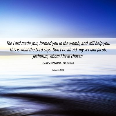 Picture 06 - Isaiah 44:2 GW - The Lord made you, formed you in the womb, and - Bible Verse Picture