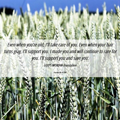 Picture 06 - Isaiah 46:4 GW - Even when you’re old, I’ll take care of you. - Bible Verse Picture