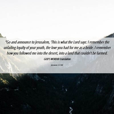 Picture 06 - Jeremiah 2:2 GW - “Go and announce to Jerusalem, ‘This is what - Bible Verse Picture
