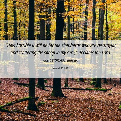 Picture 06 - Jeremiah 23:1 GW - “How horrible it will be for the shepherds who - Bible Verse Picture