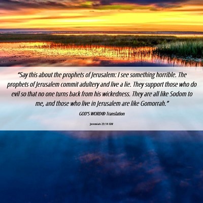 Picture 06 - Jeremiah 23:14 GW - “Say this about the prophets of Jerusalem: I - Bible Verse Picture