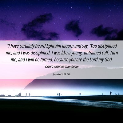 Picture 06 - Jeremiah 31:18 GW - “I have certainly heard Ephraim mourn and say, - Bible Verse Picture