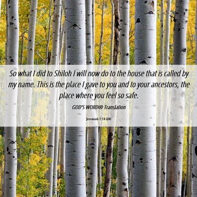Picture 06 - Jeremiah 7:14 GW - So what I did to Shiloh I will now do to the - Bible Verse Picture