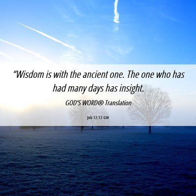 Picture 06 - Job 12:12 GW - “Wisdom is with the ancient one. The one who - Bible Verse Picture