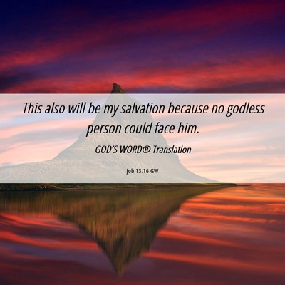 Picture 06 - Job 13:16 GW - This also will be my salvation because no godless - Bible Verse Picture