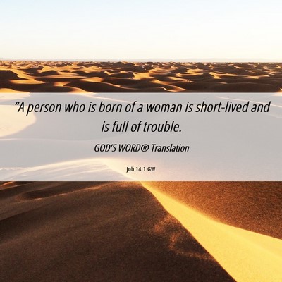 Picture 06 - Job 14:1 GW - “A person who is born of a woman is short-lived - Bible Verse Picture