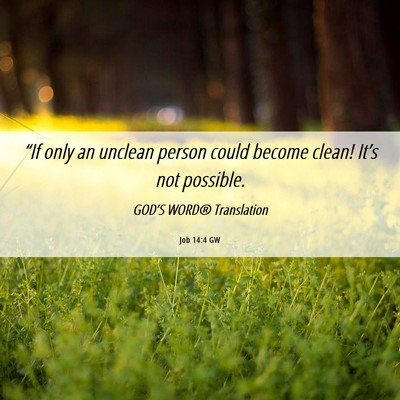 Picture 06 - Job 14:4 GW - “If only an unclean person could become clean! - Bible Verse Picture