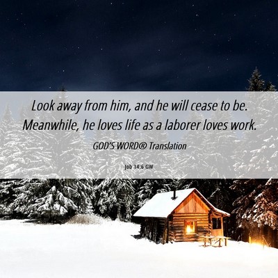 Picture 06 - Job 14:6 GW - Look away from him, and he will cease to be. - Bible Verse Picture