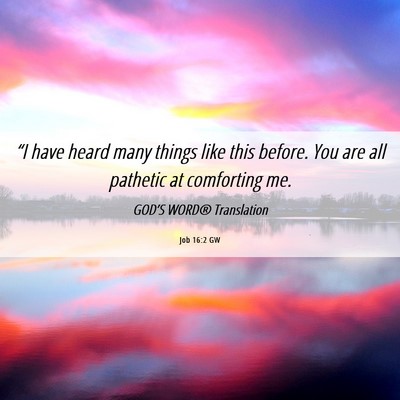 Picture 06 - Job 16:2 GW - “I have heard many things like this before. You - Bible Verse Picture