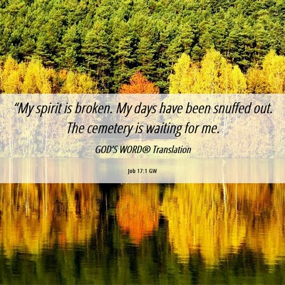 Picture 06 - Job 17:1 GW - “My spirit is broken. My days have been snuffed - Bible Verse Picture