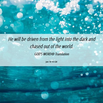 Picture 06 - Job 18:18 GW - He will be driven from the light into the dark - Bible Verse Picture