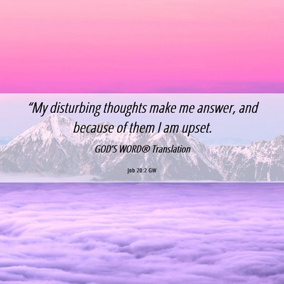 Picture 06 - Job 20:2 GW - “My disturbing thoughts make me answer, and - Bible Verse Picture